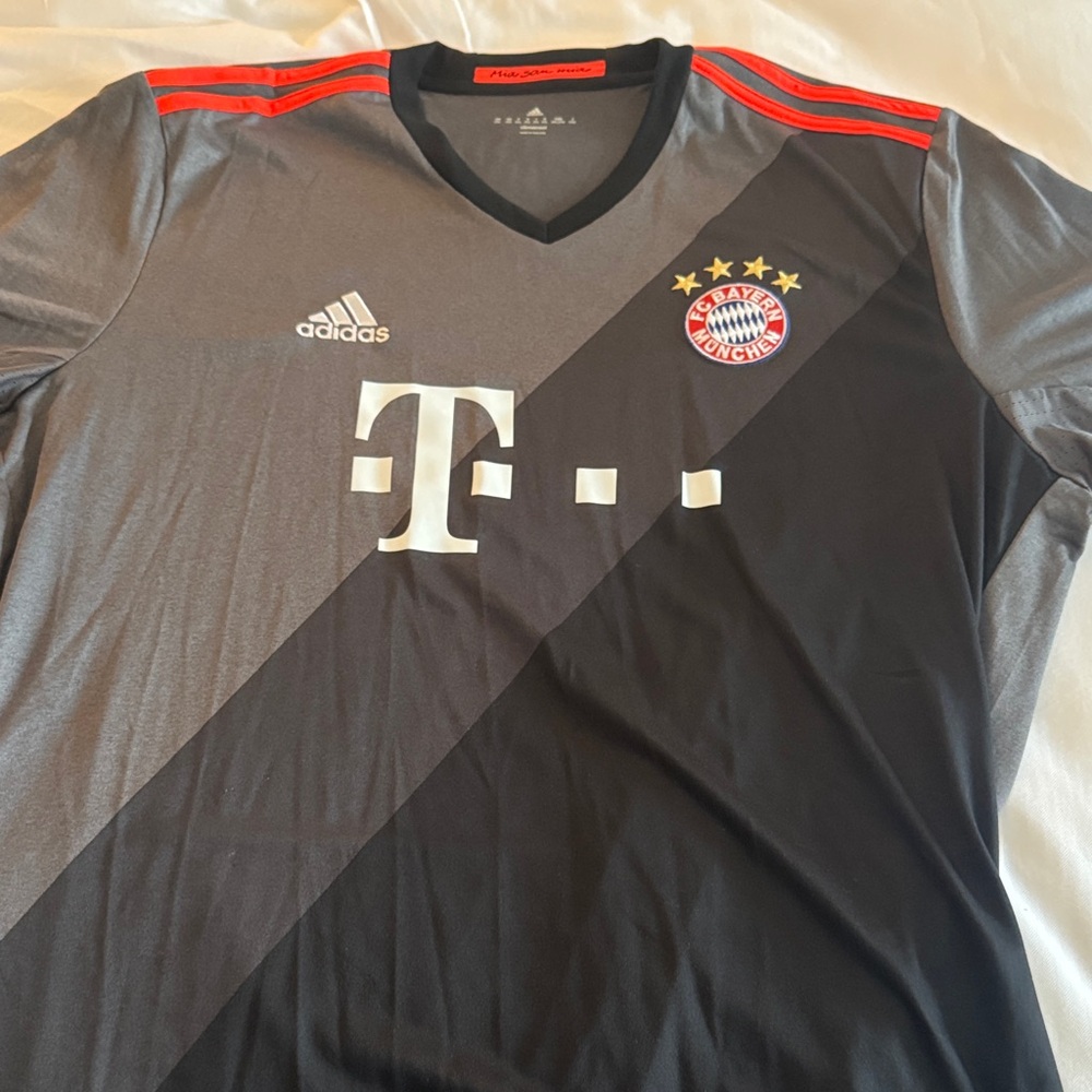 Adidas Bayern Munich German Black and Gray Soccer Jersey
